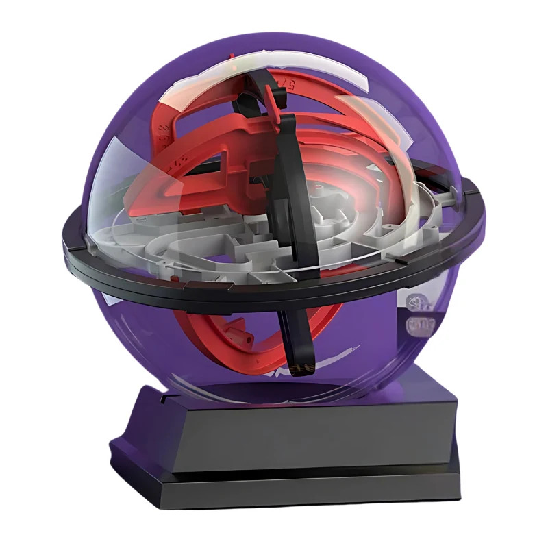 3D Labyrinth Puzzle Ball with Numbered Pathways and Four Difficulty Levels