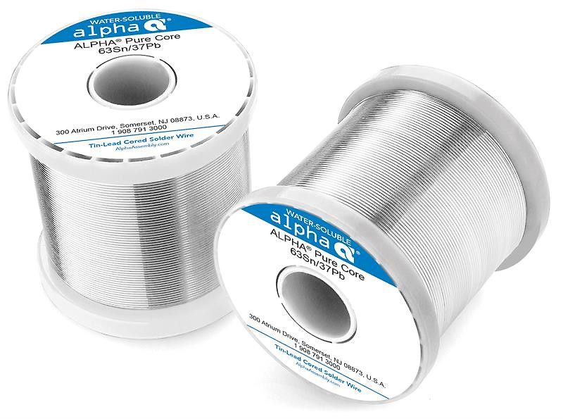 Alpha 110339. Sn63/Pb37 P3 PureCore Water-Soluble .020 Diameter Solder Wire. 1 LB Spool