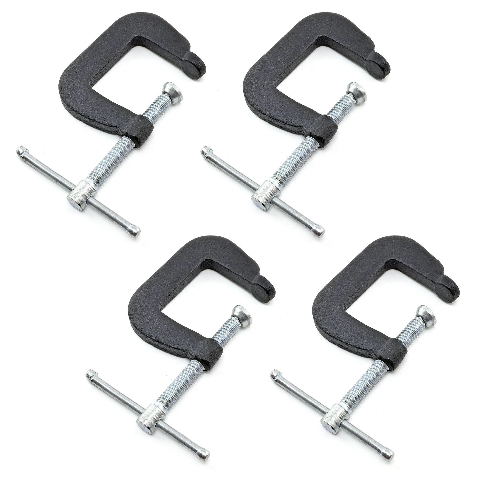 1 x 1 Miniature Forged Steel C-Clamps. Set of 4