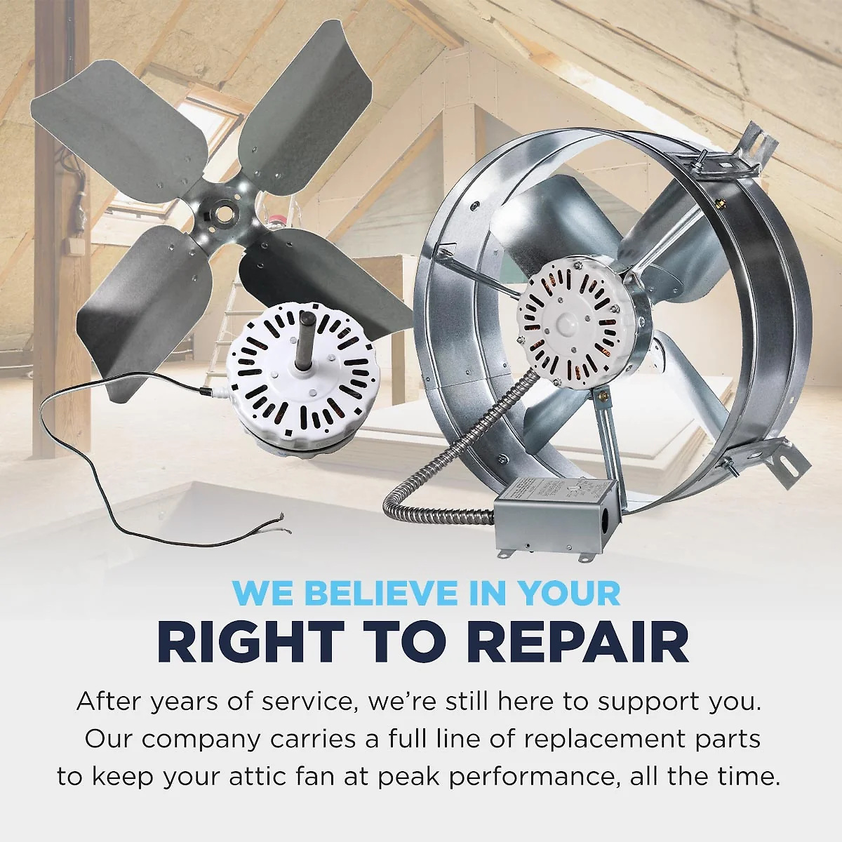 1.650 CFM Gable Mount Power Attic Ventilator