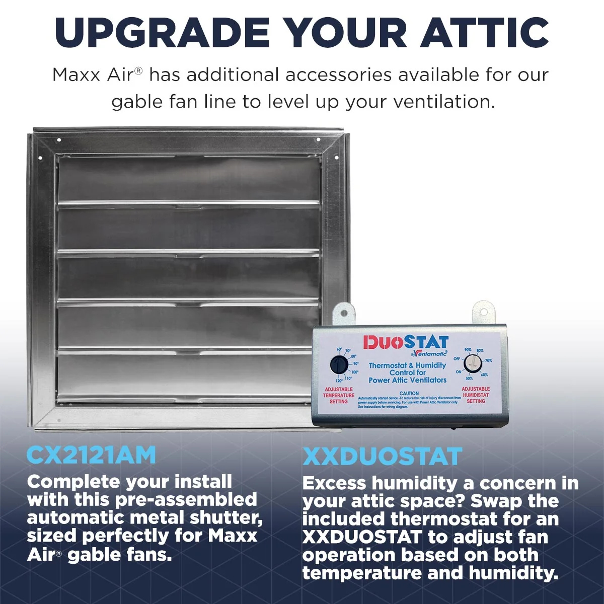 1.650 CFM Gable Mount Power Attic Ventilator