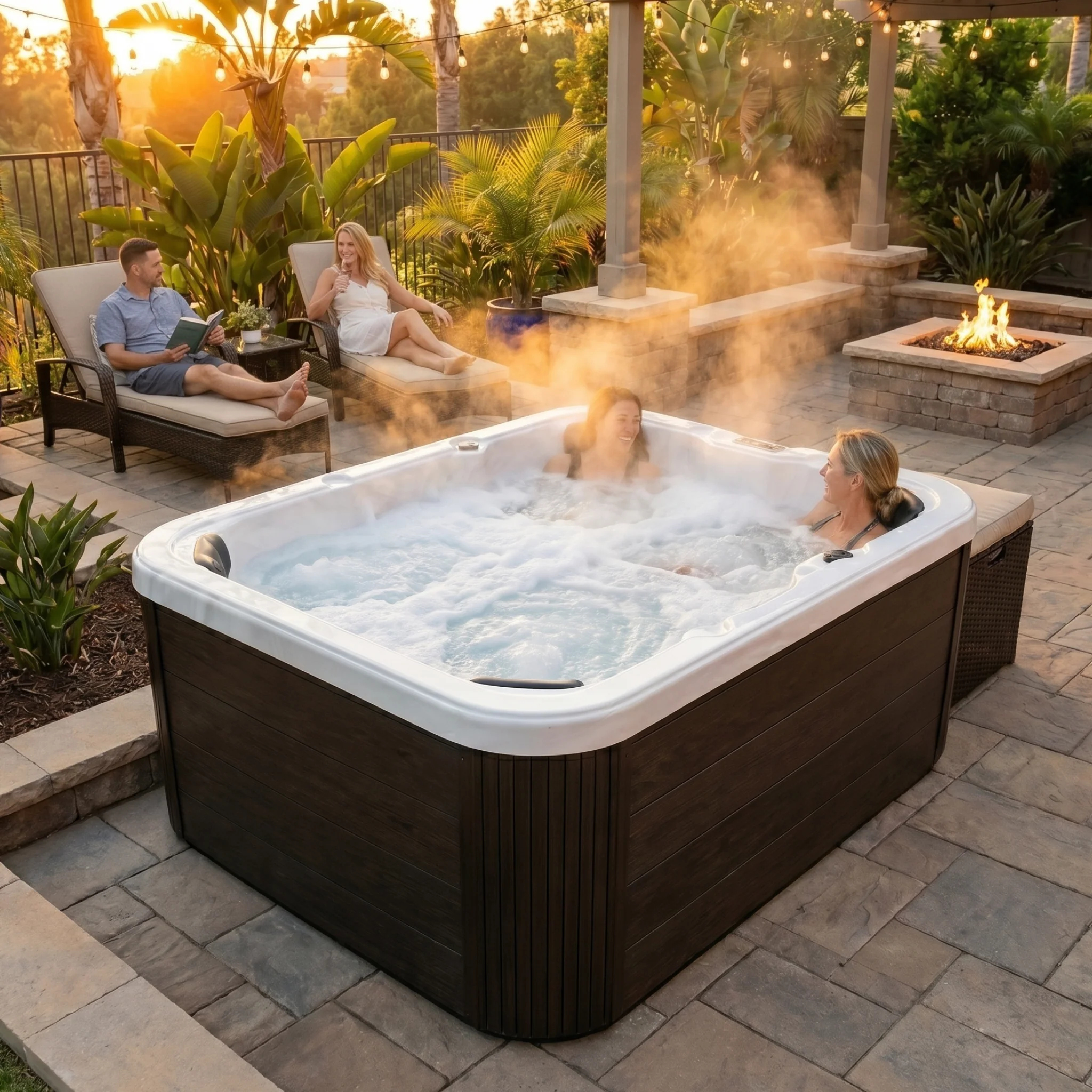EZLIFE 4 Person Acrylic Hot Tub