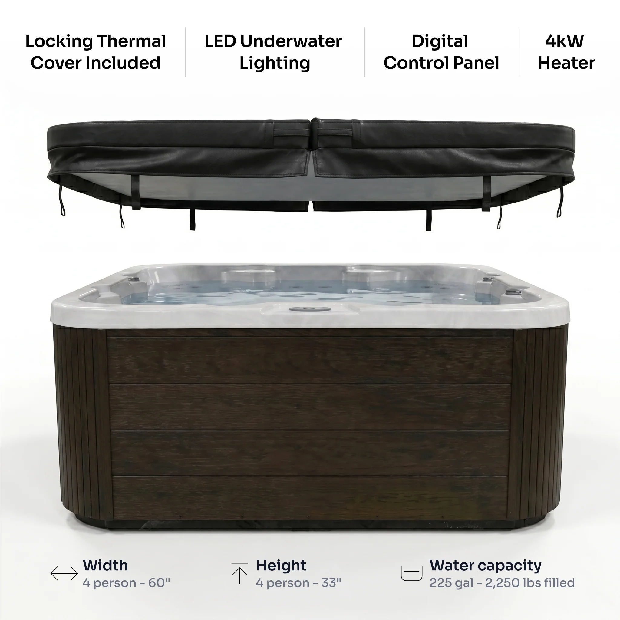 EZLIFE 4 Person Acrylic Hot Tub
