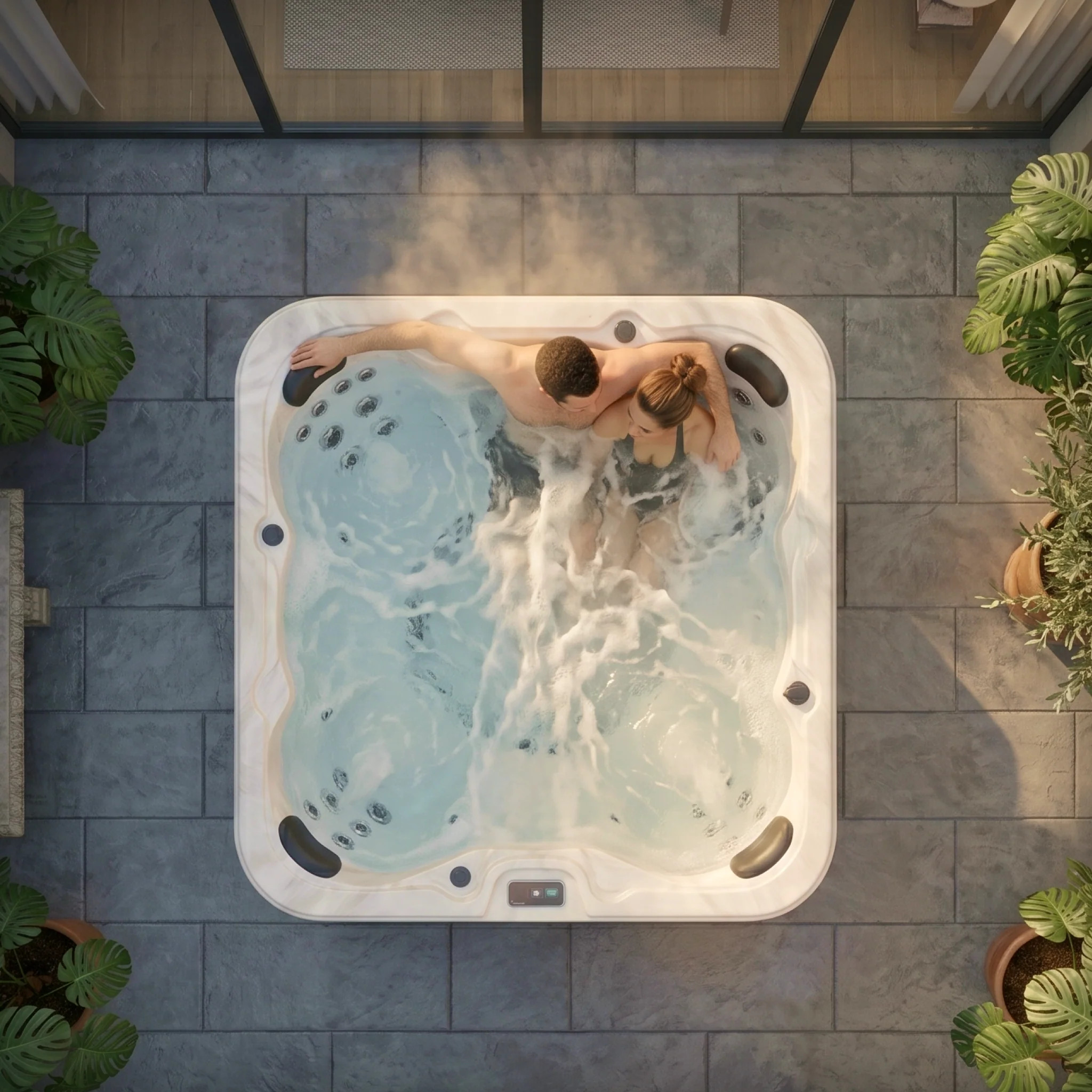 EZLIFE 4 Person Acrylic Hot Tub