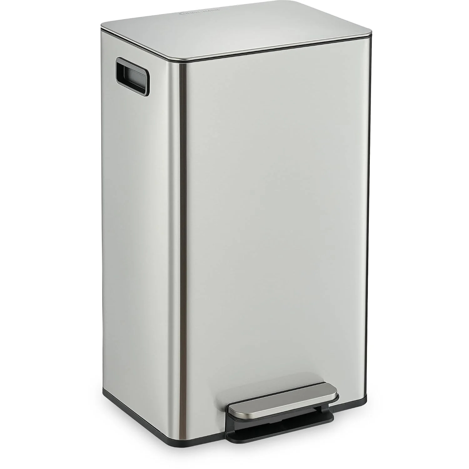 Simpli-Magic 13 Gallon / 50L Step Trash Can. Infinity Edge. Silver