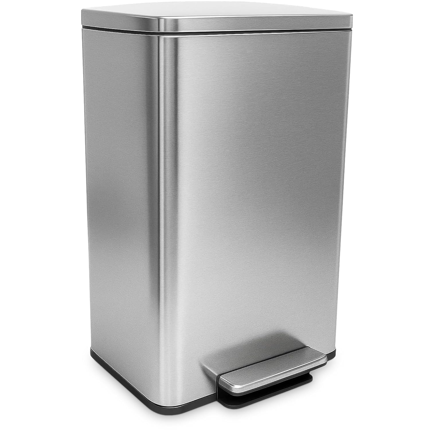 SIMPLI-Magic 13.2 Gallon/50 Liter. Kitchen Trash Can. Stainless Steel. Step-On Garbage Bin with Removable Inner Bucket for Kitchen. Office. and Bedroom