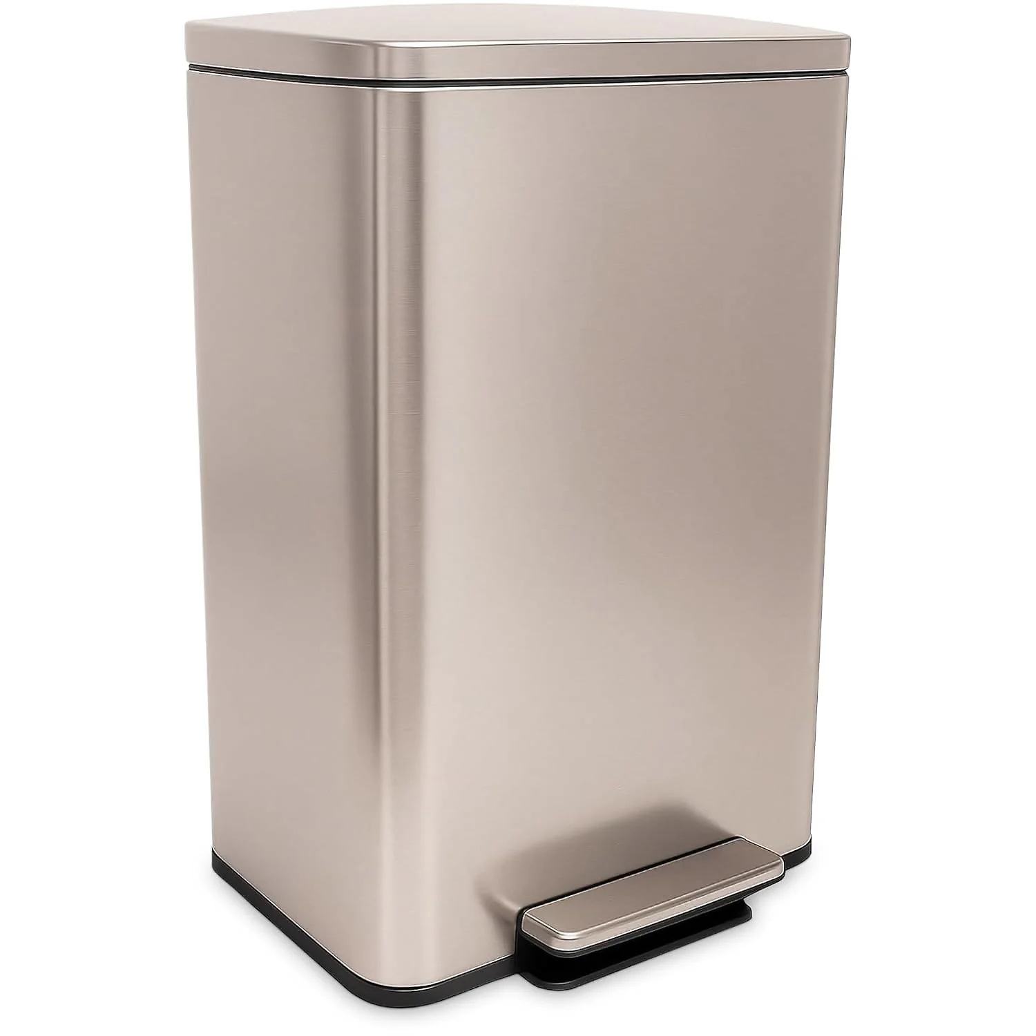 SIMPLI-Magic 13.2 Gallon/50 Liter. Kitchen Trash Can. Stainless Steel. Step-On Garbage Bin with Removable Inner Bucket for Kitchen. Office. and Bedroom. Rose Gold