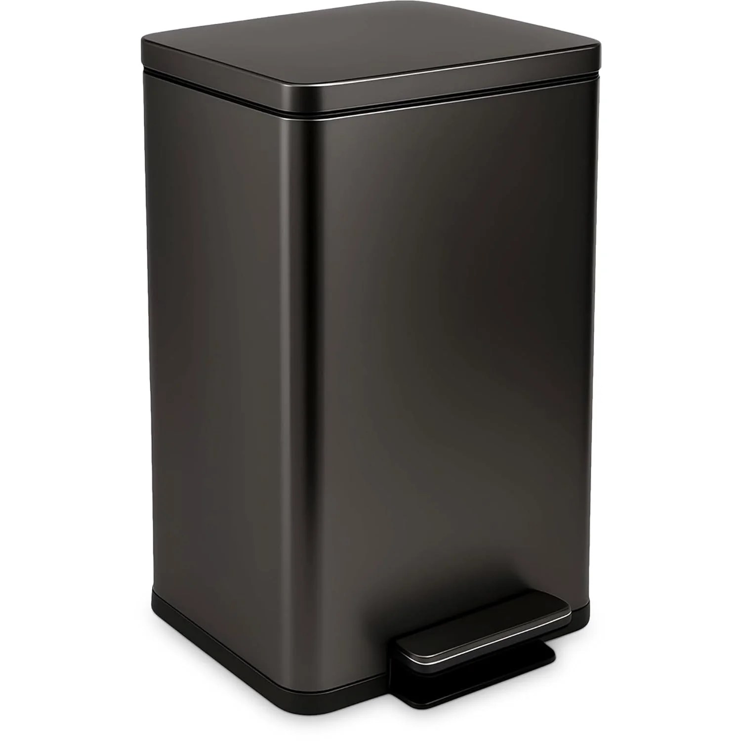 SIMPLI-Magic 13.2 Gallon/50 Liter. Kitchen Trash Can. Stainless Steel. Step-On Garbage Bin with Removable Inner Bucket for Kitchen. Office. and Bedroom. Gunmetal