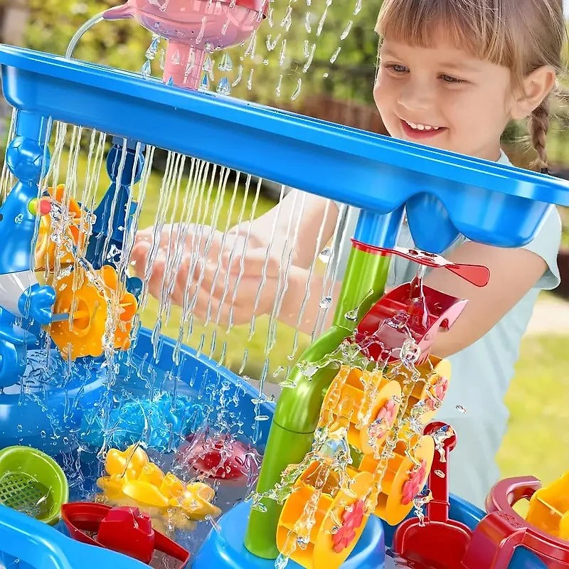 Adventure Play Table | All-in-One Sand and Water Table with Organized Zones | Safe and Durable Outdoor Fun