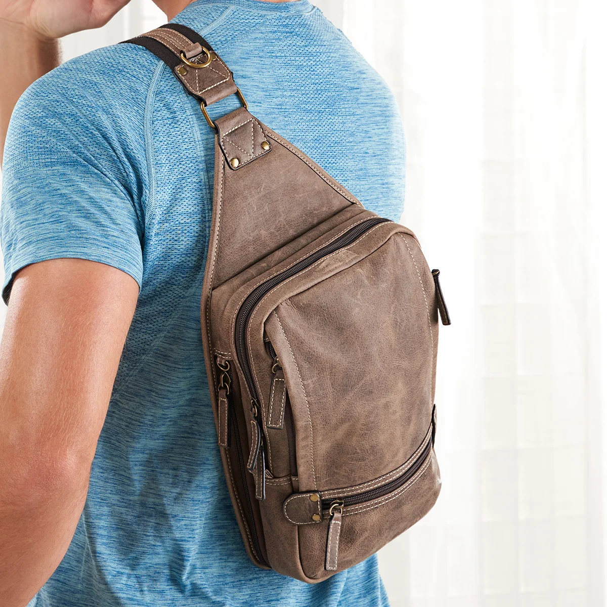 Buffalo Leather Sling Bag