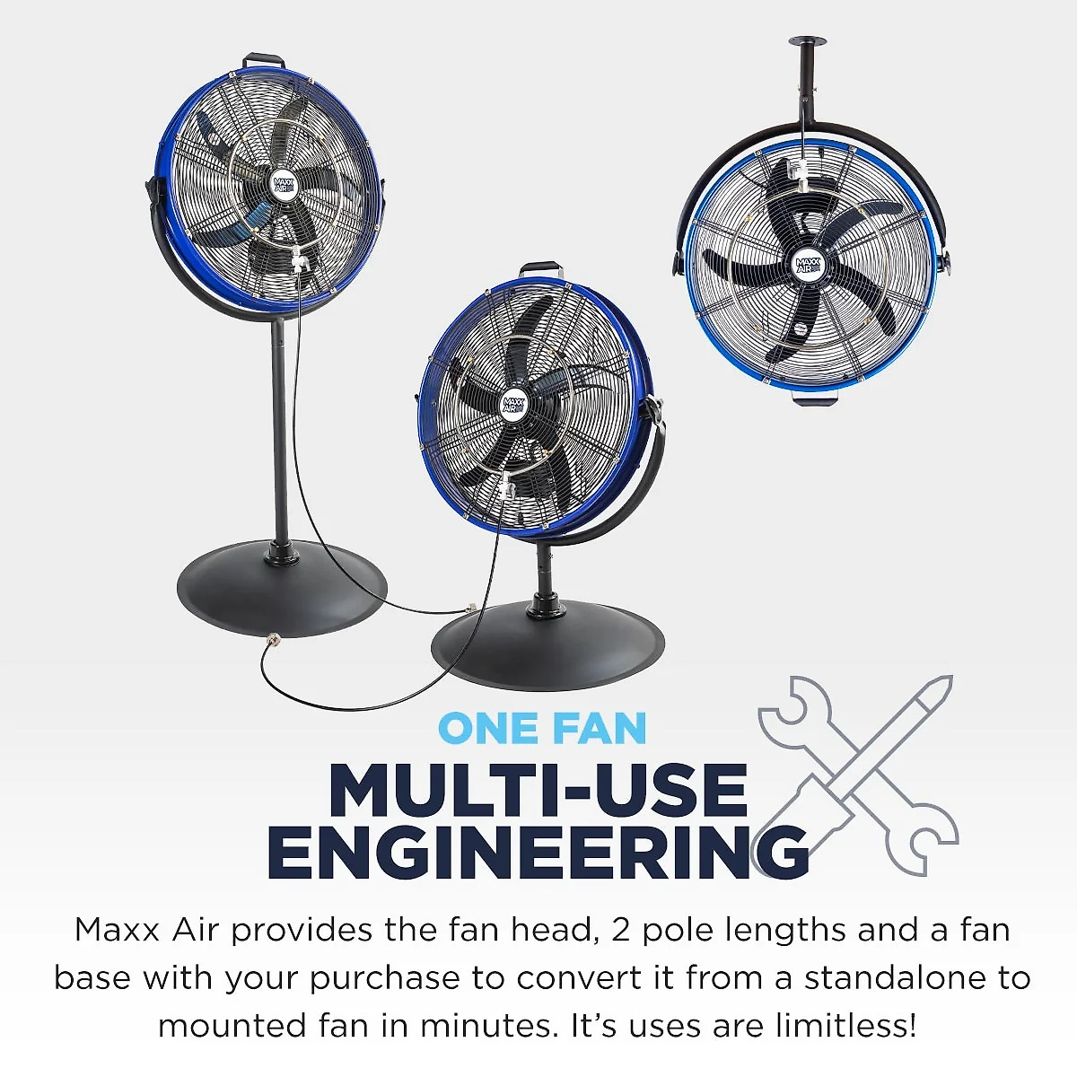 20 In. 3-Speed Tilting Outdoor Rated 3-IN-1 Pedestal Fan with Misting Kit