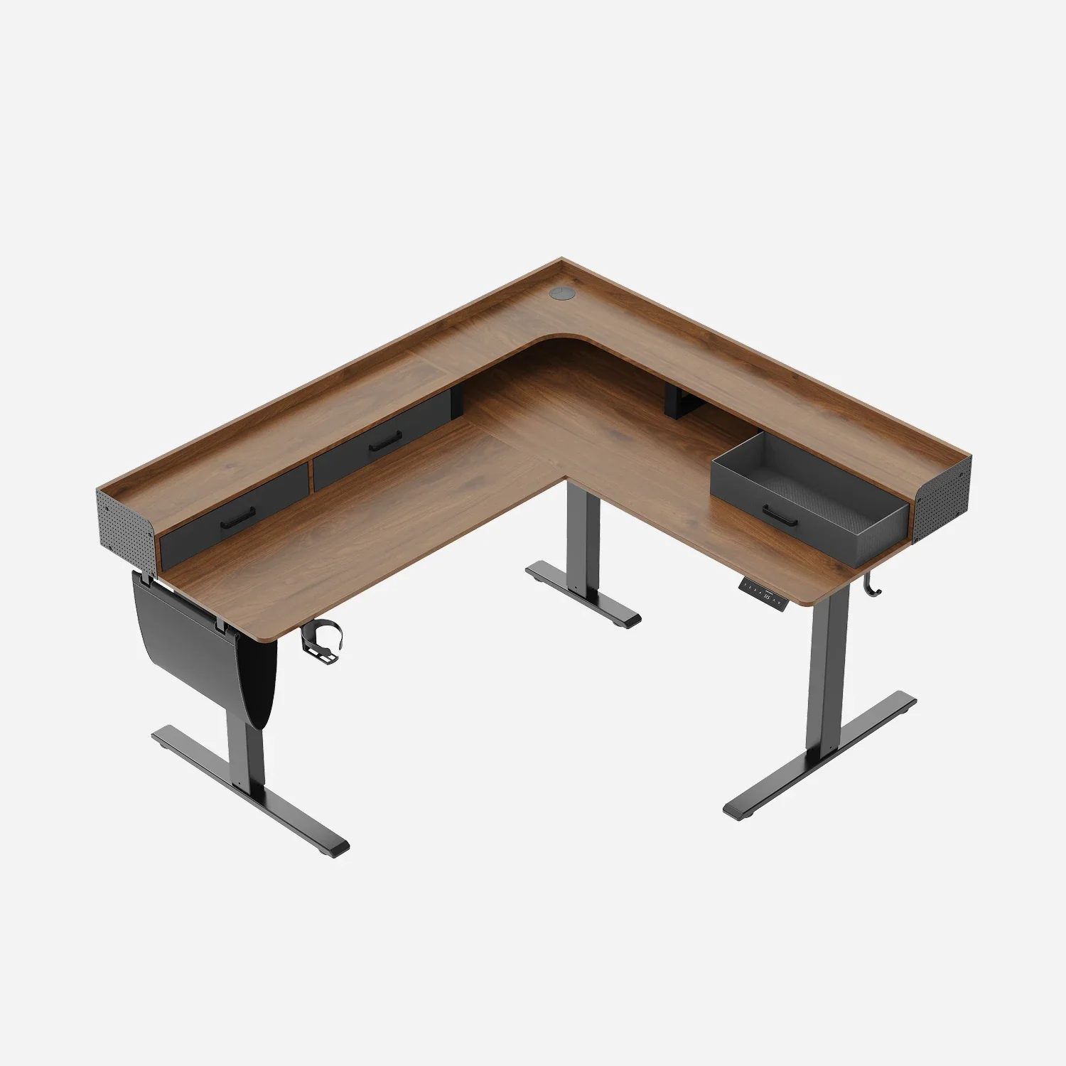 L-Shape With Drawer Standing Desk