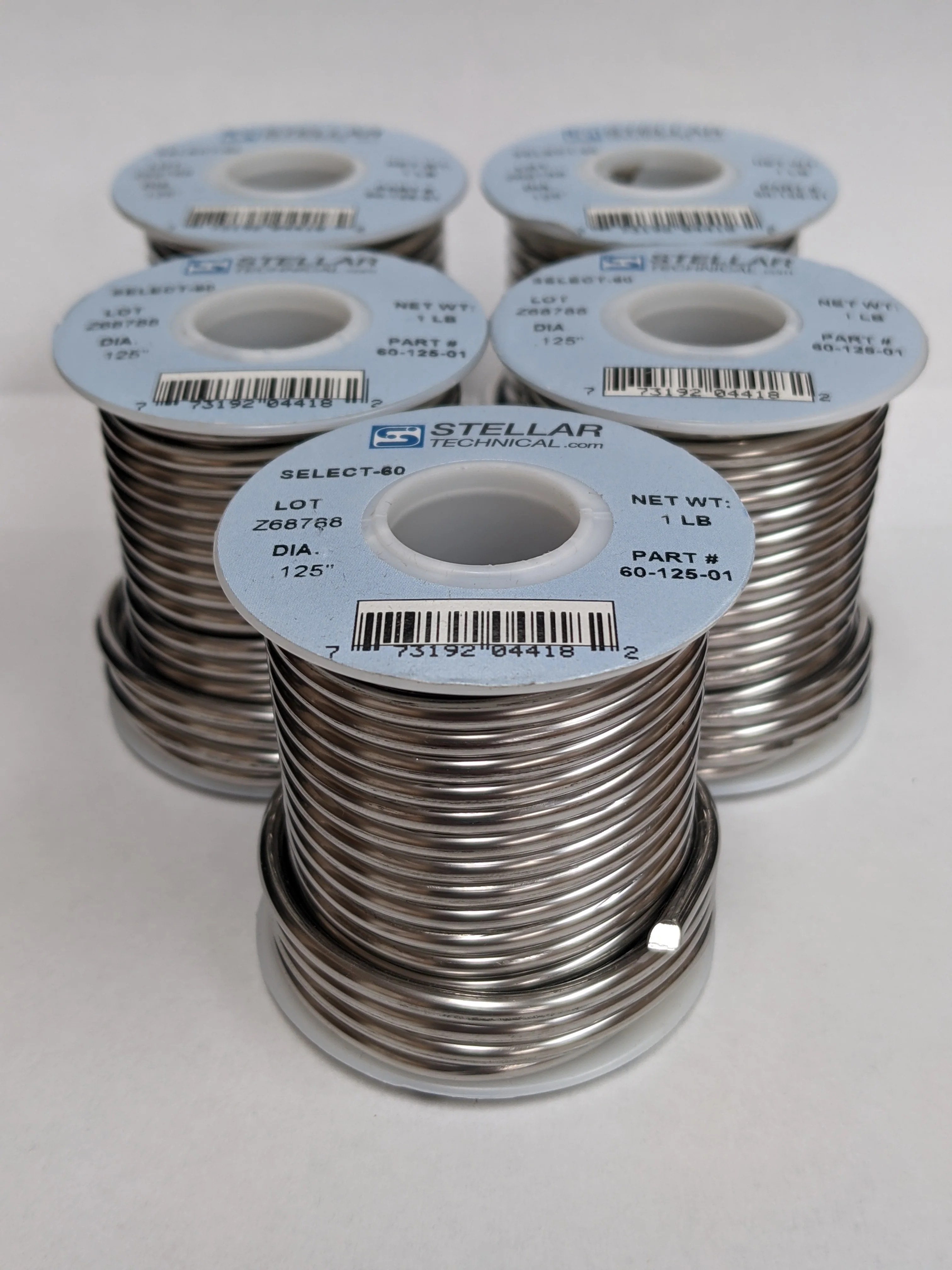 60/40 Select .125 Diameter Premium Solid Solder Wire. 5-Pack of 1-lb. Spools