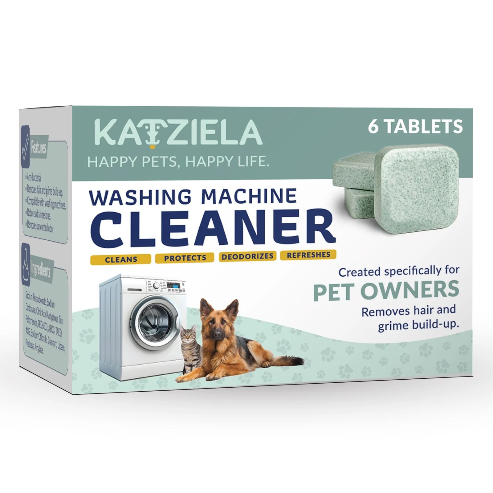 Washing Machine Cleaner Tablets Formulated for Pet Owners