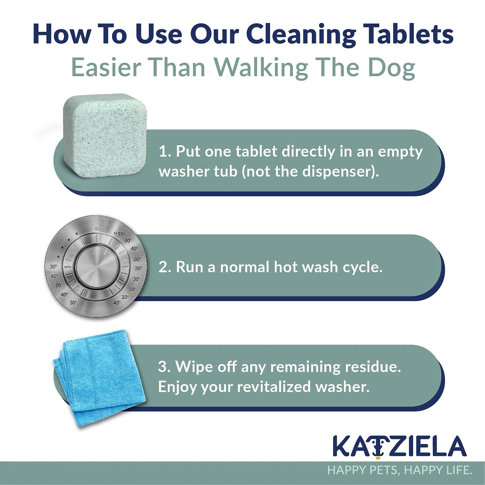 Washing Machine Cleaner Tablets Formulated for Pet Owners