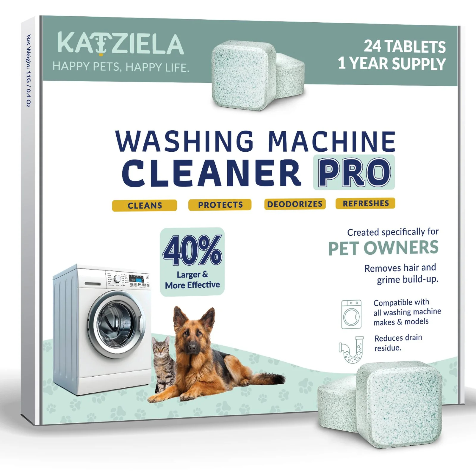 Washing Machine Cleaner Tablets Formulated for Pet Owners
